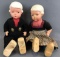 Group of 2 German painted bisque dolls