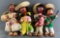 Group of 4 vintage Mexican Folk Art dolls