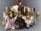 Group of 10 hand painted Greek cloth dolls