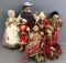7 piece group assorted dolls