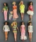 Group of 8 assorted vintage Mattel dolls