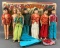 8 piece group Topper Toys Dawn and her Friends doll case and dolls