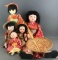 Group of 5 assorted Asian dolls