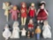 Group of 13 assorted dolls and more