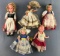 Group of 5 plastic dolls