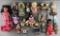 Group of assorted dolls