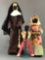 Group of 3 Dried Apple folk art dolls