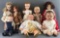 Group of 8 assorted vintage dolls