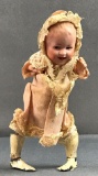 Vintage Heubach wind up mechanical bisque head doll