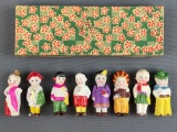 Group of 8 Vintage hand painted bisque figurines