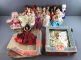 Group of 18 vintage plastic dolls