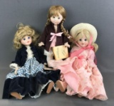 Group of 3 Marjorie Spangler porcelain dolls