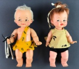 Group of 2 Ideal Toy Corp Bam Bam and Pebbles