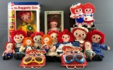 Group of 15 Raggedy Ann and Andy dolls and merchandise