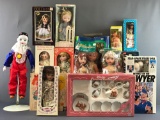 Group of 15 dolls and more in original packaging