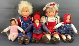 Group of 5 Stolle Wooden Dolls
