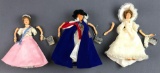 Group of 3 Queen Elizabeth Costume Dolls Peggy Nisbet