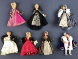 Group of 7 Henry VIII and wives Costume Dolls Peggy Nisbet