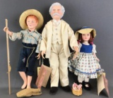 Group of 3 Effanbee Mark Twain Collection dolls