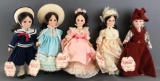 Group of 5 Effanbee GiGi Through the Years dolls