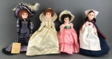 4 piece Group Effanbee Women of the Ages Collection dolls