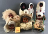 Group of 8 assorted Inuit Eskimo dolls