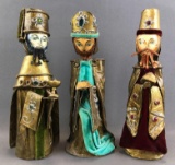 Group of 3 vintage B. DeSela signed papier-mache 3 Wise Men figures
