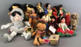 14 piece group assorted dolls