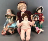 Group of 5 Suzanne Gibson Dolls for Reeves International