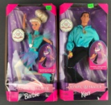 Group of 2 Mattel 1998 Olympic Skater Barbie and Ken