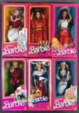 Group of 6 Mattel Dolls of the World Barbie Collection in original packaging