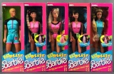 Group of 5 Mattel Beach Blast Barbie in original packaging