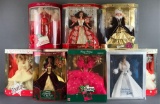 Group of 10 Mattel Barbies assorted Special Editions in original packaging