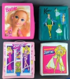 Group of 4 Mattel Barbie and Ken Doll, Trunks and more