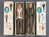 Group of 2 1960 Mattel Barbie Ken dolls in original packaging