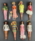 Group of 8 assorted vintage Mattel dolls