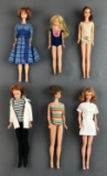 Group of 6 Mattel Barbie Skipper, Midge and more