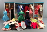 Group of approximately 100 Mattel Barbie and Midge dolls, case and accessories