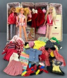 Group of approximately 50 Mattel Barbie Skipper, accessories, and case