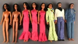 Group of 8 vintage Mego Corp Sonny & Cher fashion dolls