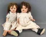 Group of 2 vintage composition dolls