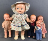 Group of 5 assorted vintage dolls