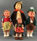 Group of 4 Hummel dolls