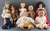 Group of 8 assorted vintage dolls