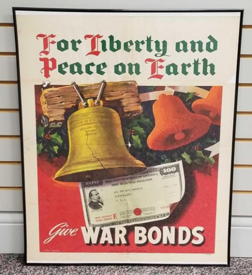 Framed war bonds Christmas poster