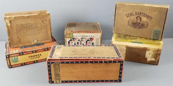 Group of 6 vintage patriotic cigar boxes
