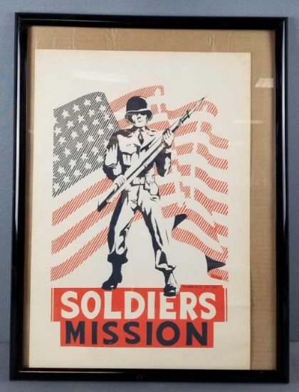 Framed vintage Soldiers Mission poster