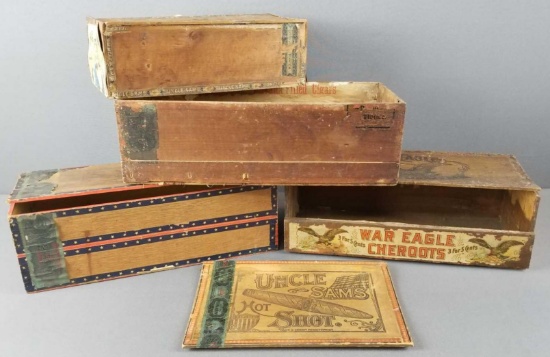 Group of 4 vintage cigar boxes