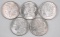 Group of (5) 1921 P Morgan Silver Dollars