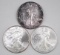 Group of (3) American Silver Eagle 1oz